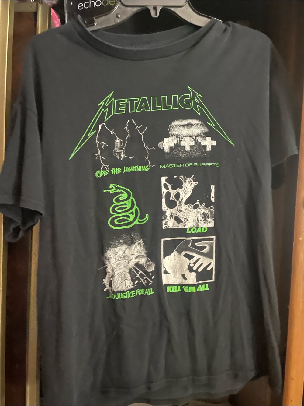 Hot Topic Metallica Black T‑Shirt with Neon Green Graphics